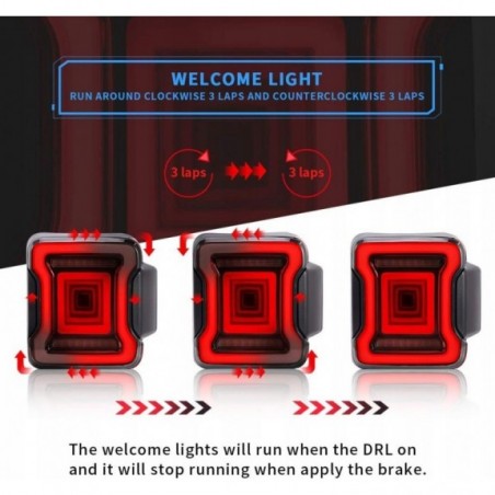 JEEP WRANGLER JL 2018-2023 LAMPA LAMPY TYŁ LED KOMPLET EUROPA VLAND DYMIONE