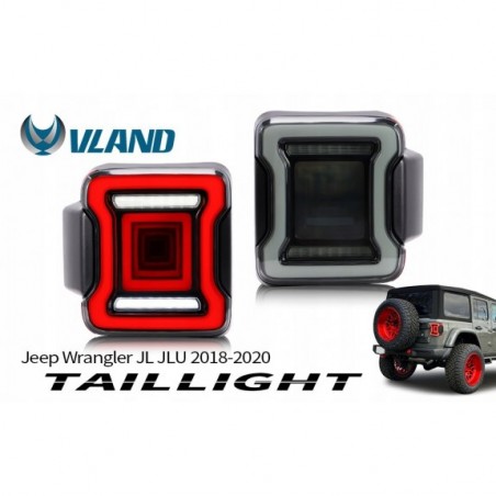 JEEP WRANGLER JL 2018-2023 LAMPA LAMPY TYŁ LED KOMPLET EUROPA VLAND DYMIONE