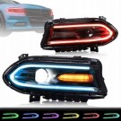 LAMPA LAMPY PRZEDNIE Z LED RGB VLAND EU KOMPLET DODGE CHARGER 2015-2023
