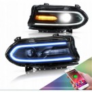 LAMPA LAMPY PRZEDNIE Z LED RGB VLAND EU KOMPLET DODGE CHARGER 2015-2023