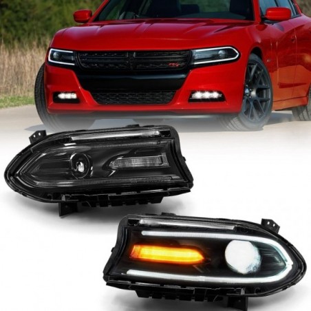 LAMPA LAMPY PRZEDNIE Z LED VLAND KOMPLET EUROPA DODGE CHARGER 2015-2023