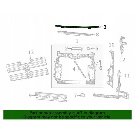 PAS PRZEDNI WZMOCNIENIE GÓRNE ALUMINIUM JEEP GRAND CHEROKEE WL 2021-2024