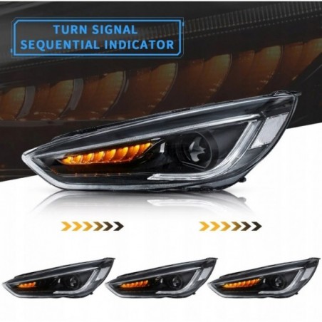 FORD FOCUS 2015-18 LAMPA LAMPY KOMPLET PRZEDNIE LED VLAND DEMON EYE EUROPA