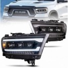 LAMPA LAMPY LED CZARNE SOCZEWKI VLAND MATRIX KOMPLET DODGE RAM 1500 2019-24