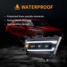 LAMPA LAMPY LED CZARNE SOCZEWKI VLAND MATRIX KOMPLET DODGE RAM 1500 2019-24