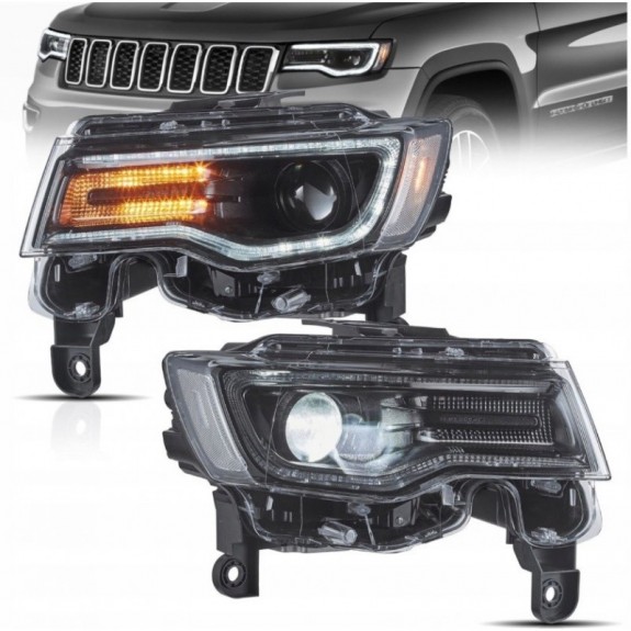 LAMPA LAMPY LED Z BIAŁY DRL VLAND KOMPLET JEEP GRAND CHEROKEE WK2 2014-2021