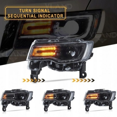 LAMPA LAMPY LED Z BIAŁY DRL VLAND KOMPLET JEEP GRAND CHEROKEE WK2 2014-2021