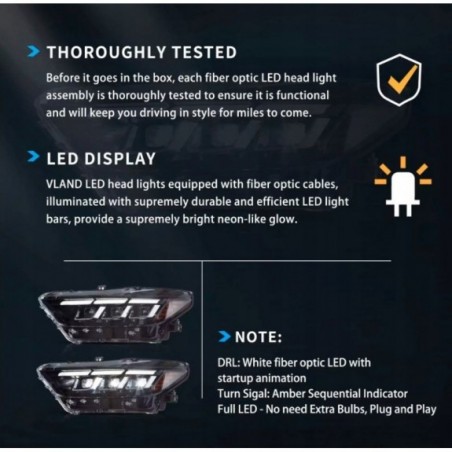 FORD MUSTANG 2015-2017 LAMPA LAMPY FULL LED LEWA + PRAWA VLAND EU STYL S650