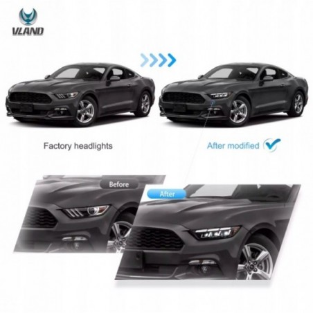 LAMPA LAMPY FULL LED LEWA + PRAWA VLAND EU STYL S650 FORD MUSTANG 2015-2017