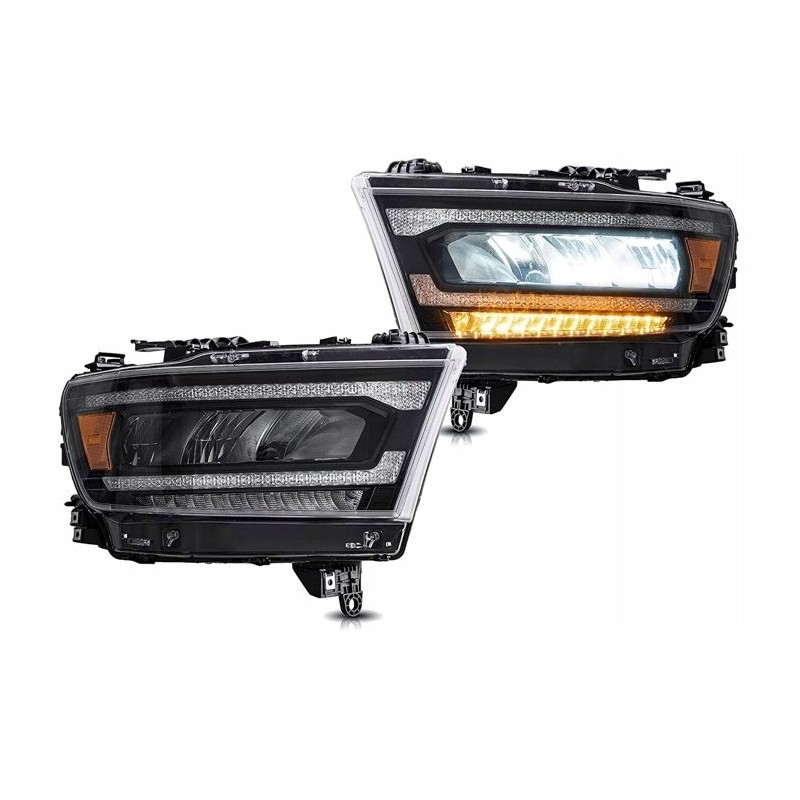 LAMPA LAMPY FULL LED VLAND KOMPLET EURO OBRYS ŻÓŁTY DODGE RAM 1500 V 2019-