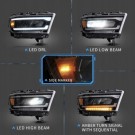 LAMPA LAMPY FULL LED VLAND KOMPLET EURO OBRYS ŻÓŁTY DODGE RAM 1500 V 2019-