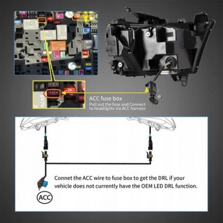 LAMPA LAMPY FULL LED VLAND KOMPLET EURO OBRYS ŻÓŁTY DODGE RAM 1500 V 2019-