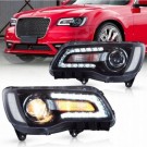 CHRYSLER 300C 300S 2011-2023 LAMPA LAMPY CZARNE VLAND Z LED LEWA + PRAWA EU