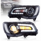 CHRYSLER 300C 300S 2011-2023 LAMPA LAMPY CZARNE VLAND Z LED LEWA + PRAWA EU