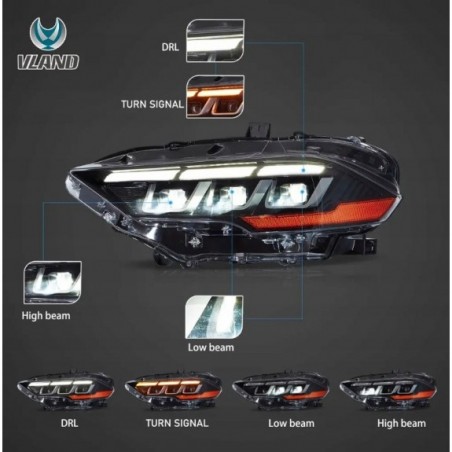 LAMPA LAMPY FULL LED LEWA + PRAWA VLAND EU STYL S650 FORD MUSTANG 2018-2023
