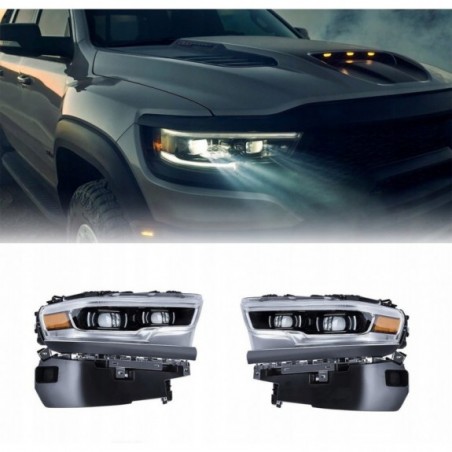 DODGE RAM LIMITED 2019- LAMPA LED KOMPLET LEWA + PRAWA Z LISTWAMI CZARNYMI