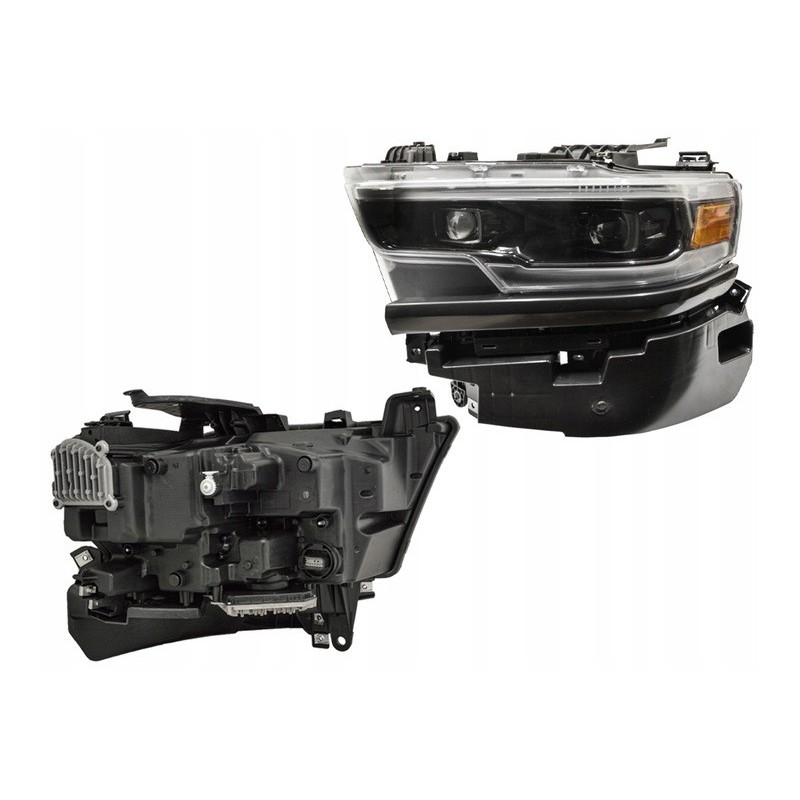 DODGE RAM V 1500 LIMITED LONGHORN 2019-24 LAMPA FULL LED LEWA LISTWA CZARNA