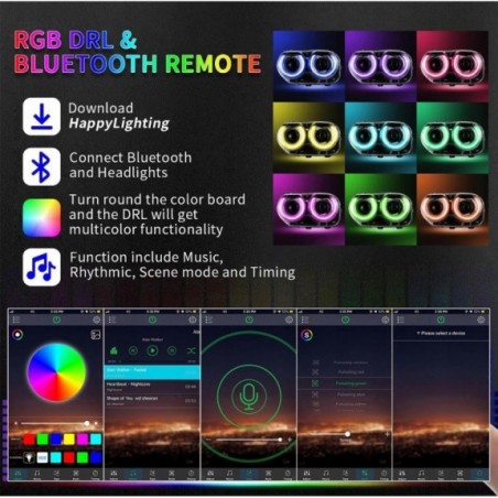 LAMPA LAMPY LEWA +PRAWA PRZÓD EUROPA LED VLAND RGB DODGE CHALLENGER 2015-23