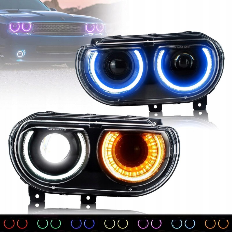 DODGE CHALLENGER 2008-2014 LAMPA LAMPY LEWA +PRAWA KPL EUROPA LED VLAND RGB