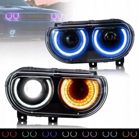 DODGE CHALLENGER 2008-2014 LAMPA LAMPY LEWA +PRAWA KPL EUROPA LED VLAND RGB