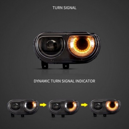 LAMPA LAMPY LEWA + PRAWA PRZÓD EUROPA LED VLAND DODGE CHALLENGER 2008-2014
