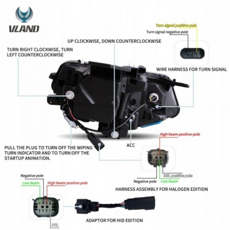 LAMPA LAMPY PRZEDNIE FULL LED VLAND KOMPLET CHEVROLET CAMARO 2016-2018