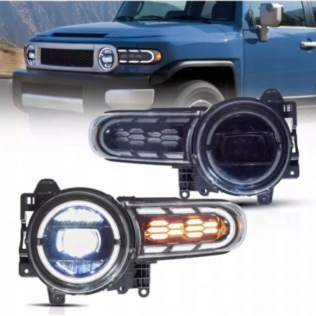 TOYOTA FJ CRUISER XJ10 2007-22 LAMPA LAMPY PRZÓD LED SOCZEWKI VLAND EUROPA
