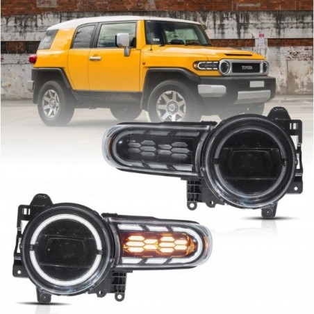 TOYOTA FJ CRUISER XJ10 2007-22 LAMPA LAMPY PRZÓD LED SOCZEWKI VLAND EUROPA
