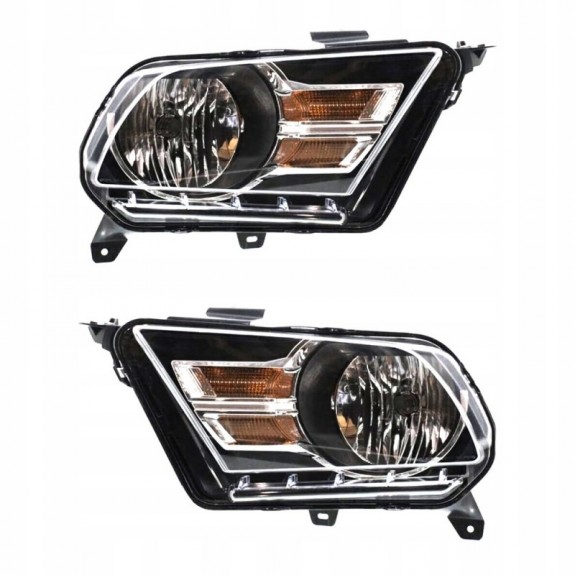 FORD MUSTANG 2010-2012 LAMPA PRAWA + LEWA CHROM + CZARNE KOMPLET