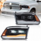 DODGE RAM 2009-2018 LAMPA LAMPY LED VLAND LEWA + PRAWA KPL BLACK 2 SOCZEWKI