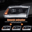 DODGE RAM 2009-2018 LAMPA LAMPY LED VLAND LEWA + PRAWA KPL BLACK 2 SOCZEWKI