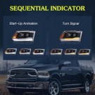 DODGE RAM 2009-2018 LAMPA LAMPY LED VLAND LEWA + PRAWA KPL BLACK 2 SOCZEWKI