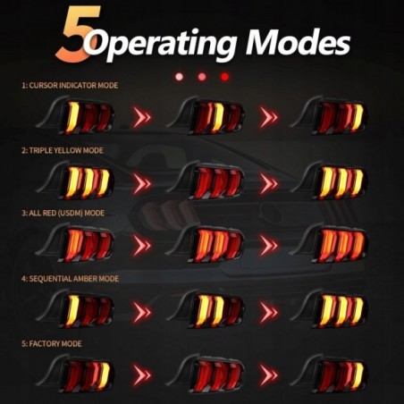 FORD MUSTANG 2015-23 LAMPA LAMPY TYŁ LED VLAND EUROPA CZERWONE HOMOLOGACJA