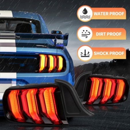 FORD MUSTANG 2015-23 LAMPA LAMPY TYŁ LED VLAND EUROPA CZERWONE HOMOLOGACJA