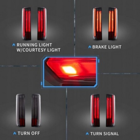 TOYOTA TUNDRA 2022-2024 LAMPA LAMPY TYLNE KOMPLET FULL LED VLAND DYMIONE