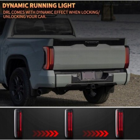 TOYOTA TUNDRA 2022-2024 LAMPA LAMPY TYLNE KOMPLET FULL LED VLAND DYMIONE