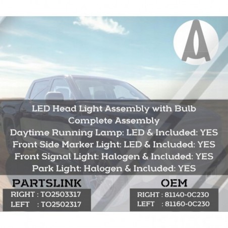 TOYOTA TUNDRA 2022-2024 SEQUOIA 2023-25 LAMPA LAMPY PRZEDNIE KOMPLET Z LED