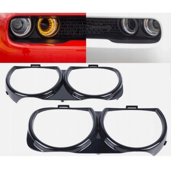 RAMKA OKULAR LAMPY LEWY+ PRAWY POŁYSK KPL DODGE CHALLENGER HELLCAT 2015-23