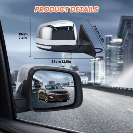 LUSTERKO PRAWE CHROM KIERUNEK MARTWA STREFA JEEP GRAND CHEROKEE WK2 2011-21