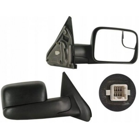 DODGE RAM 2500 3500 2002-2009 LUSTERKO PRAWE + LEWE DUŻE ELEKTR I PODGRZEW