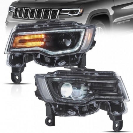 JEEP GRAND CHEROKEE WK2 2014-2021 LAMPA LAMPY FULL LED DRL VLAND KOMPLET