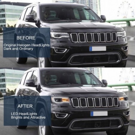 JEEP GRAND CHEROKEE WK2 2014-2021 LAMPA LAMPY FULL LED DRL VLAND KOMPLET