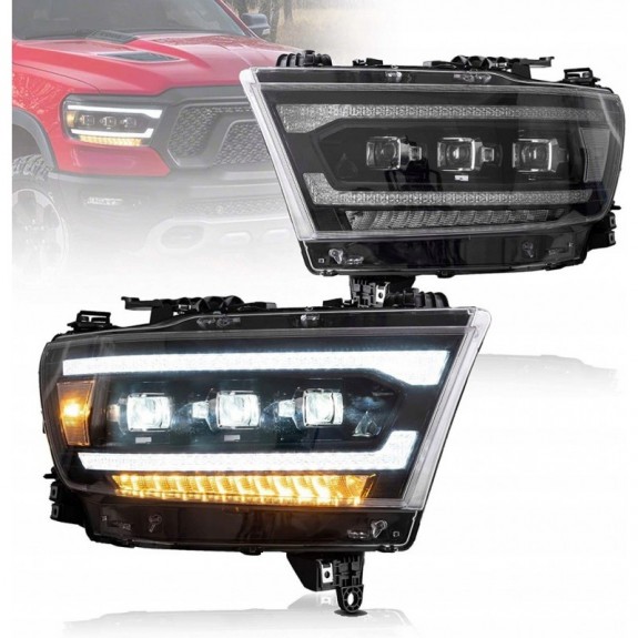 LAMPA LAMPY LED CHROM SOCZEWKI VLAND MATRIX KOMPLET DODGE RAM 1500 2019-24