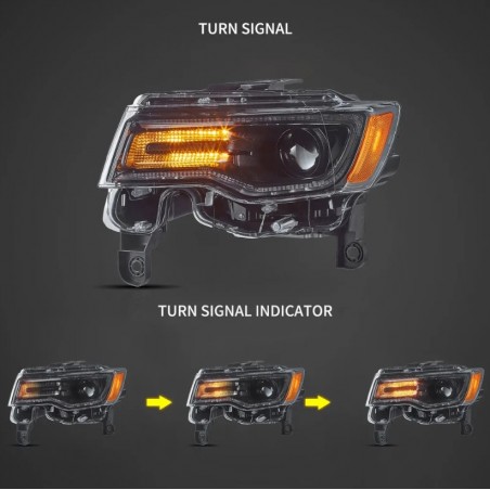 LAMPA LAMPY FULL LED DRL VLAND KOMPLET JEEP GRAND CHEROKEE WK2 2014-2021