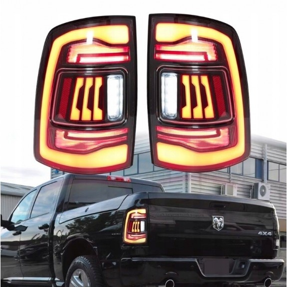 DODGE RAM 1500 2009-18 LAMPA LAMPY KPL TYŁ LED EURO ŻÓŁTY KIERUNEK CZERWONE