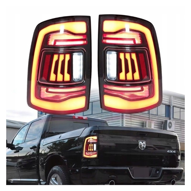 DODGE RAM 1500 2009-18 LAMPA LAMPY KPL TYŁ LED EURO ŻÓŁTY KIERUNEK CZERWONE