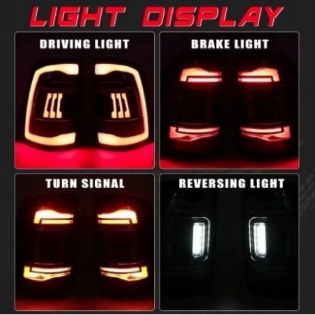 DODGE RAM 1500 2009-18 LAMPA LAMPY KPL TYŁ LED EURO ŻÓŁTY KIERUNEK CZERWONE