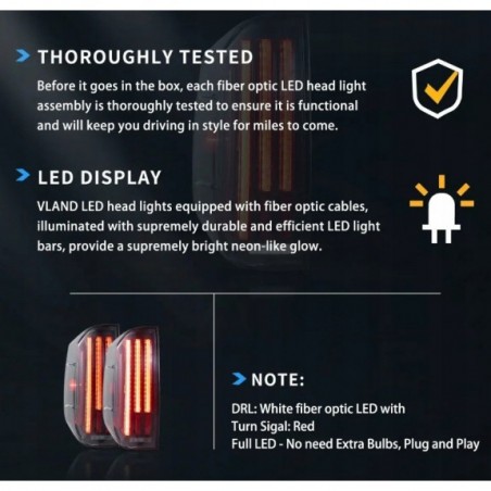 TOYOTA TUNDRA 2014-2021 LAMPA LAMPY FULL LED VLAND CZERWONE KIERUNEK ŻÓŁTY