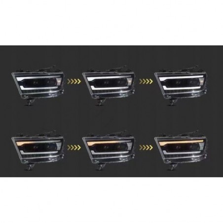 DODGE RAM 1500 2019- LAMPA LAMPY FULL LED VLAND SOCZEWKI BLACK EUROPA CLEAR