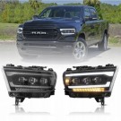 LAMPA LAMPY LED CZARNE SOCZEWKI VLAND MATRIX KOMPLET DODGE RAM 1500 2019-24